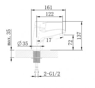 Смеситель для раковины Agger Right A2902100